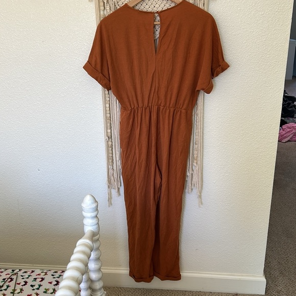 Lush nordstroms Women's Rust Jumpsuit medium - Picture 7 of 7